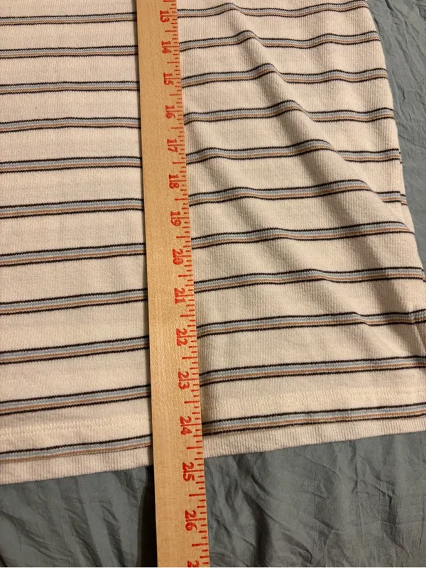 Madewell 1X Cream Striped Ribbed Knit Long Sleeve Top Relaxed Fit - Image 5