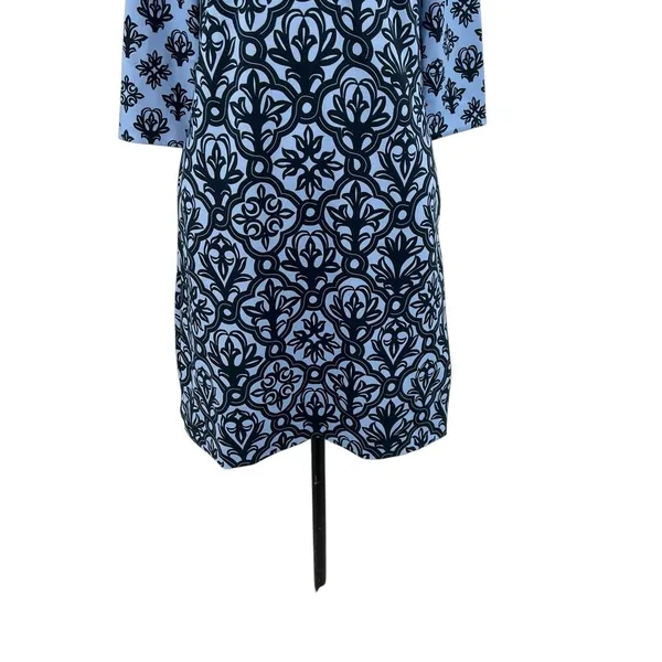 Gretchen Scott Split Neck Dress Mosaic‎ Tile Print Blue Size XS - Image 5