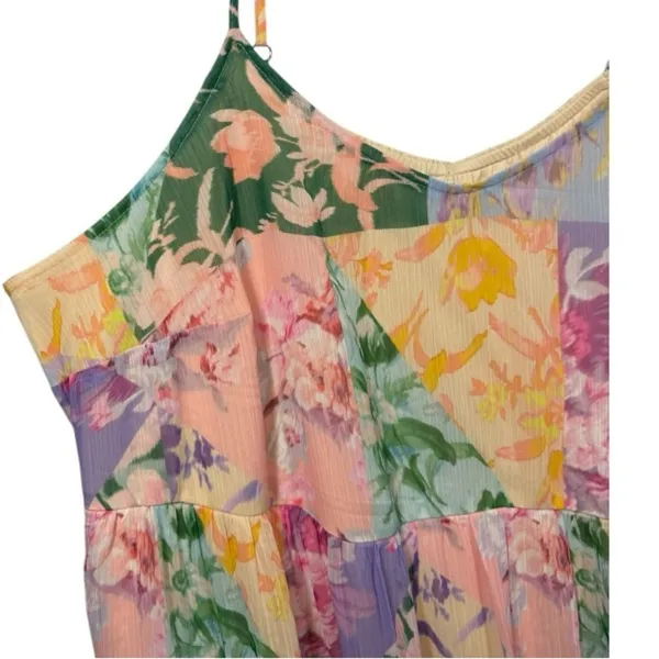 NWT Lane Bryant Patchwork‎ Floral Sleeveless V-Neck Tiered Maxi Dress 16 - Image 9