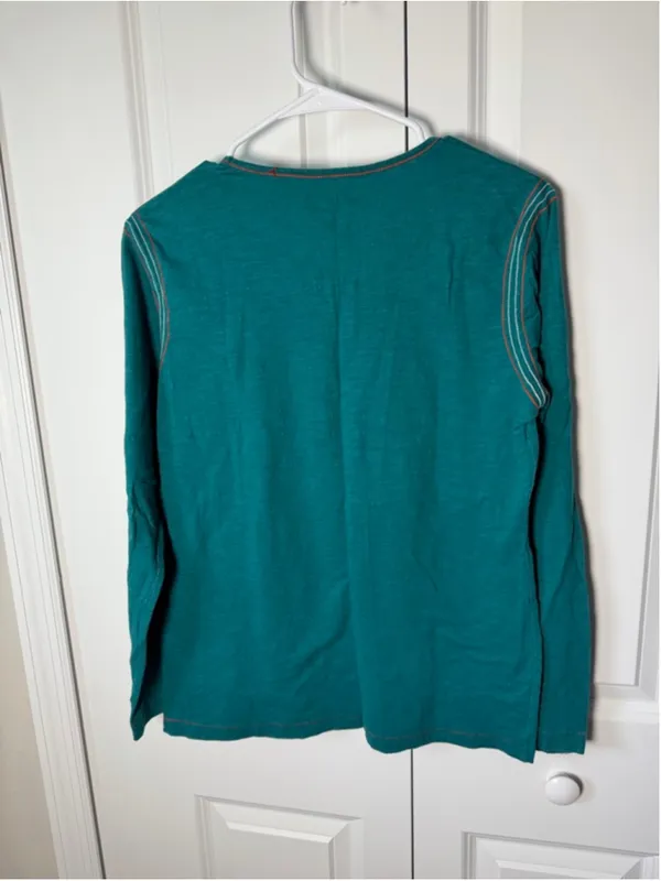 Team Apparel Teal Football Miami Dolphins Long Sleeve Tee L EUC - Image 2