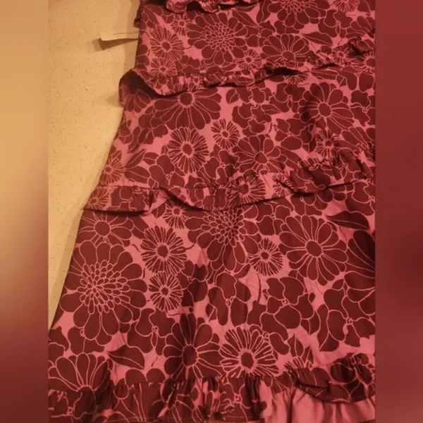Anthropologie NWT By The Blythe Square-Neck Tiered Dress Color Pink combo Sz XXS - Image 8