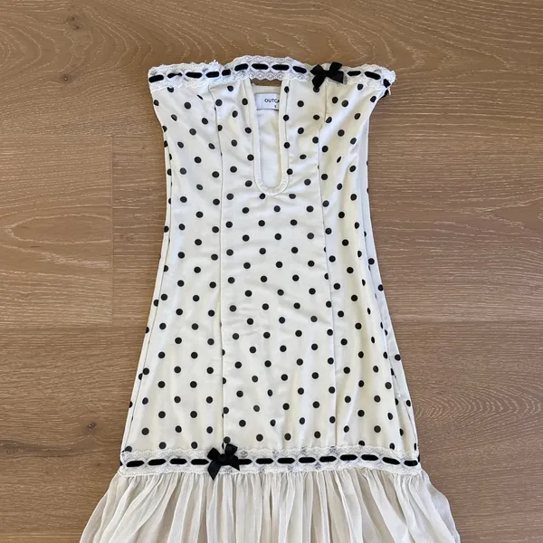 Outcast Giana Polka Dot Maxi Dress Size XXS in Cream Black - Image 2