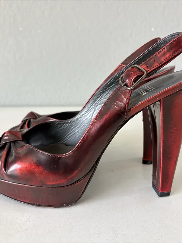 Stuart Weitzman Y2K Red Pumps Sandals Platform Extra High Heels Women’s Size 6 M - Image 2