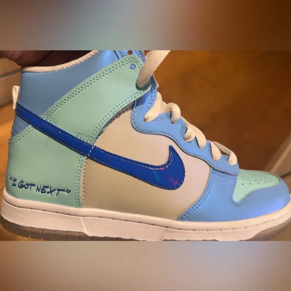 Nike‎ Dunk High Blue Mint Clean Streetwear Sneaker hightop 5.5Y W7 DV2206-400 - Image 3