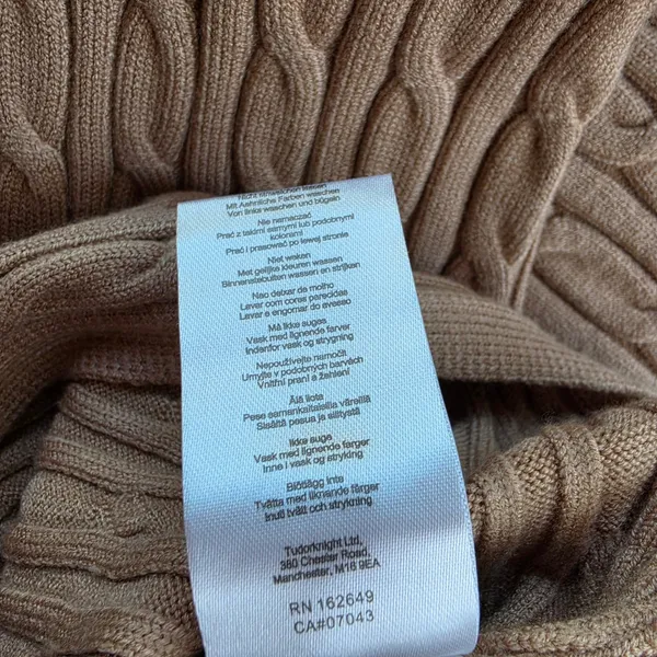 4th & Reckless NWOT 49Y Mocha Tan Cable Knit‎ Maxi Dress Long Sleeve Side Slit M - Image 7