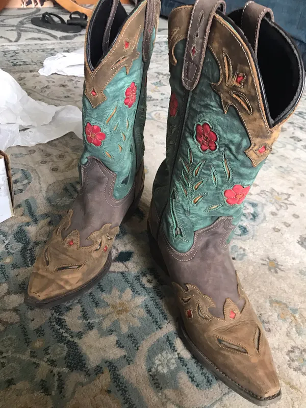 Laredo Knee High Tooled Western Cowgirl Cowboy Boots - Image 4
