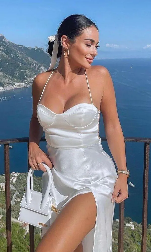 ZARA dress wedding midi bridal corset open back satin shower party coctail - Image 2