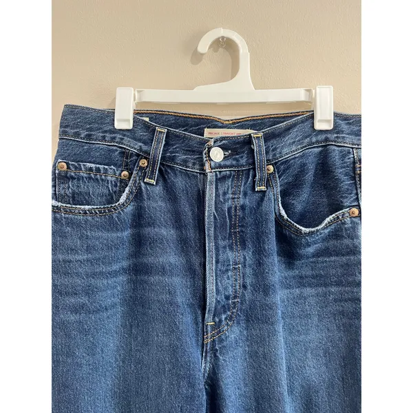 Levi's Ribcage Straight Ankle Jeans High Rise‎ Cropped Denim Size 27 - Image 3