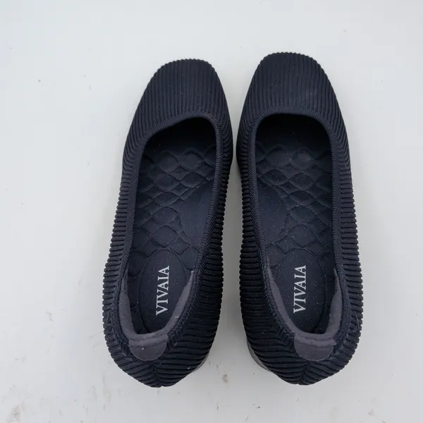 VIVAIA Melody 2.0 Square Toe Chunky Navy Ribbed Knit Block Heel Pumps 7.5 38.5 - Image 6