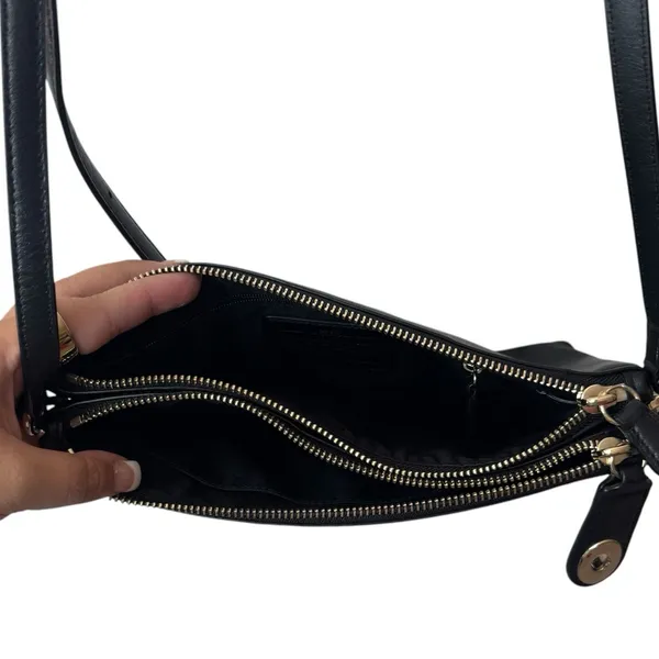 Coach "Crosby" Double Zipper Leather Purse Black Capsule‎ Luxury Old Money Chic - Image 8