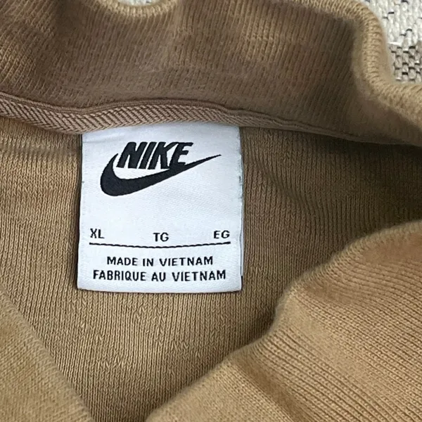 Nike Textured Terry Mock Neck Short Sleeve Top Chevron Swoosh XL - Image 3