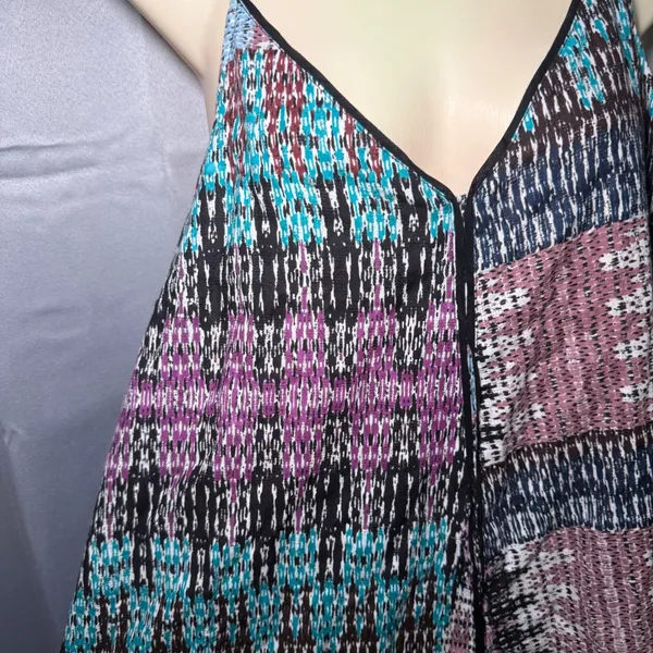 Akemi‎ + Kin Batik Riviera Midi Dress Lg Multicolor Boho Resort Handkerchief Hem - Image 4