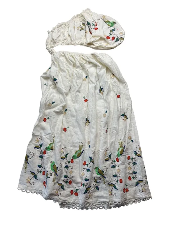 Farm Rio size XL pitanga maxi dress White Embroidered Floral Dress one shoulder - Image 4