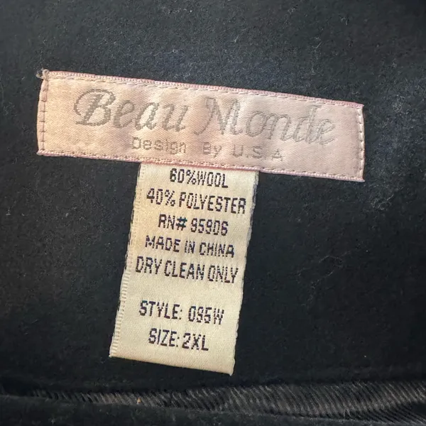 Beau Monde Women’s Brown Wool Blend Lined Pea Coat Jacket Classic Size 2XL - Image 8