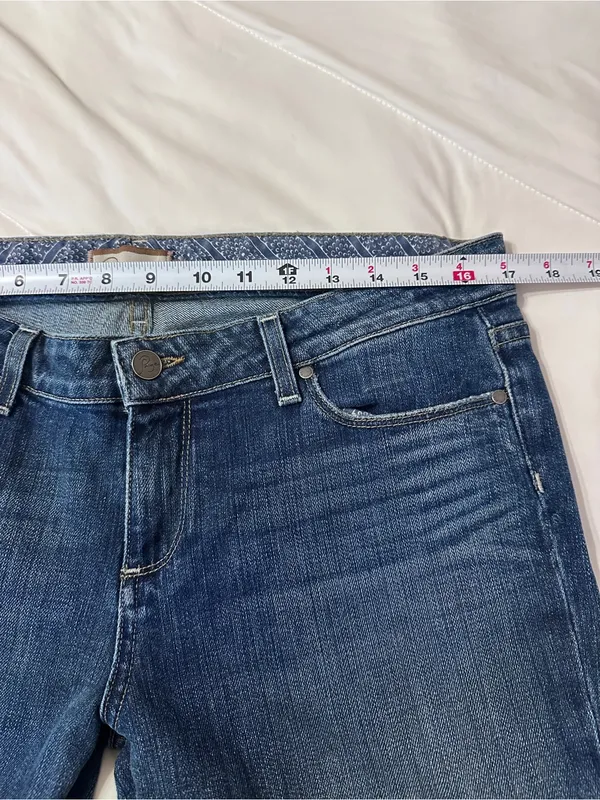 Paige Laurel Canyon Bootcut Women’s Blue Embroidered Jeans - Size 32 - Image 13