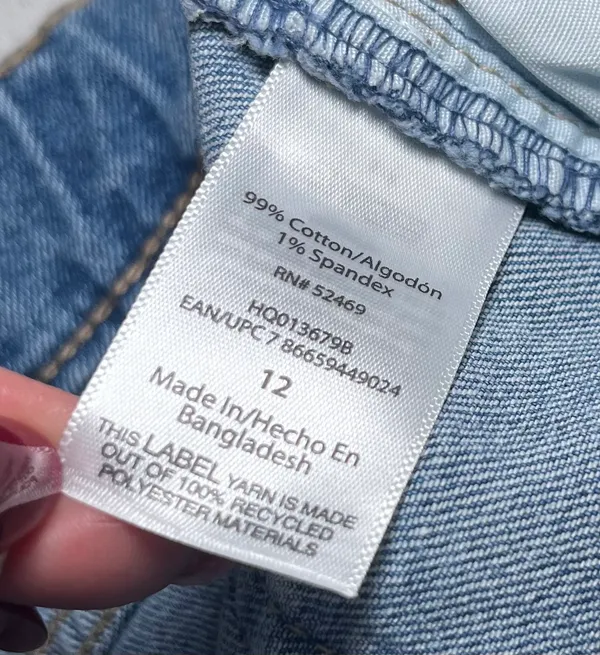 Wonder Nation Girls Barrel Jeans High Rise Adjustable Waist Size 12 NEW Med Wash - Image 7