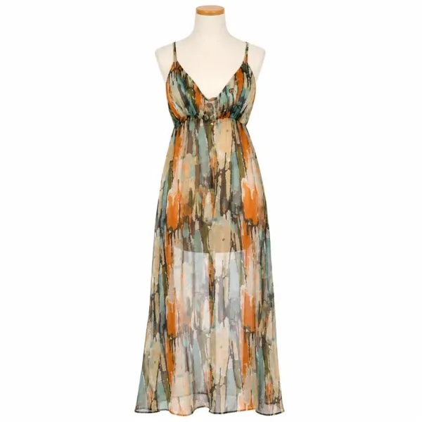 Costa Blanca Collection Maxi Slip Dress Cover Up Boho Resortwear Vacation Size L - Image 2