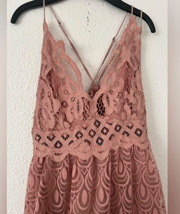 FREE PEOPLE FP ONE "ADELLA" BURNOUT SLIP DRESS sz M - Image 9
