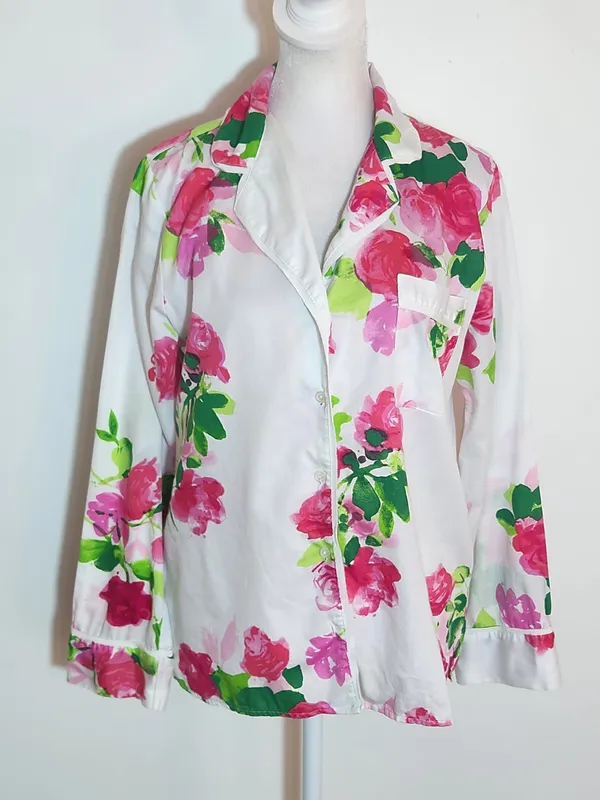 Kate Spade Pink Floral Cotton Pajama Set Size Small - Image 4