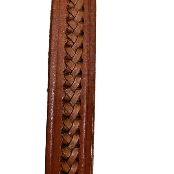 Brown Leather Weaved Western Bohemian Buckle One Size - Image 7