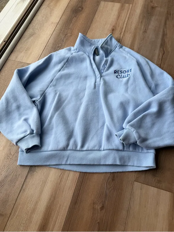Cotton On Body Resort Club Light Blue Embroidered Sweatshirt S - Image 2