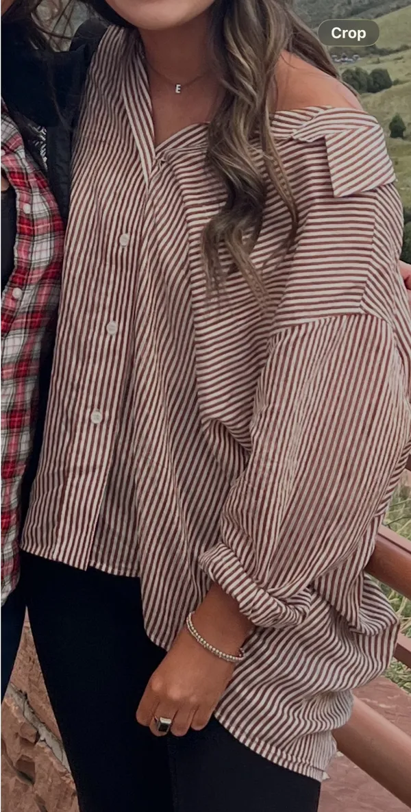 ZARA Striped Button Down Shirt Oversized - Image 2