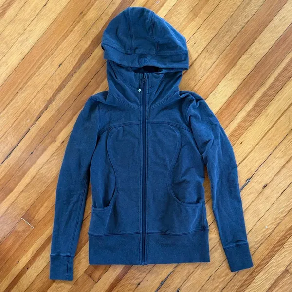 Lululemon Scuba Hoodie Light Cotton Fleece in Midnight Navy Size 10 - Image 3