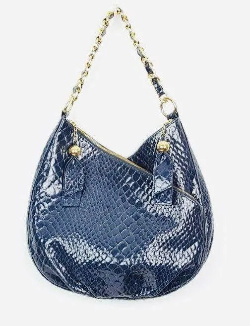 Gianni Bini |Blue Snake Skin Embossed Shoulder Bag - Image 2