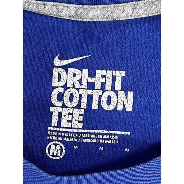 Nike Dri Fit T Shirt‎ Women M Blue Cotton Graphic Retro y2k 90s Sporty Twee - Image 3