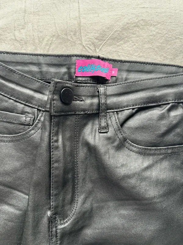 Edikted Leather Flare Pants - Image 3