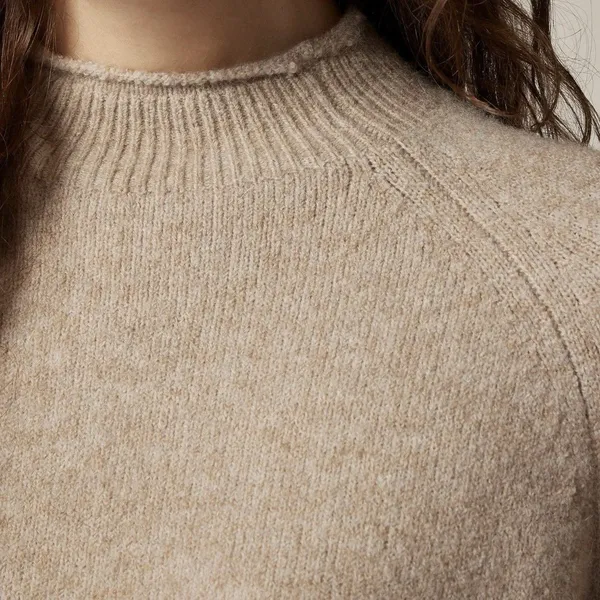 J Crew Rollneck Sweater Size M Tan Supersoft Yarn Merino Alpaca Quiet Luxury - Image 4