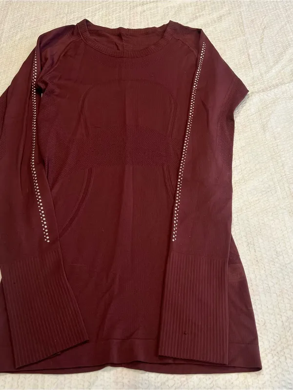 Lululemon burgundy reflective swiftly tech long sleeve 4 - Image 2