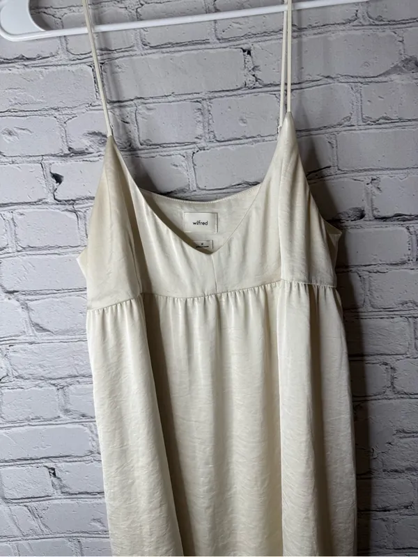 Wilfred Cream Spaghetti-Strap Summer Dress size medium - Image 4