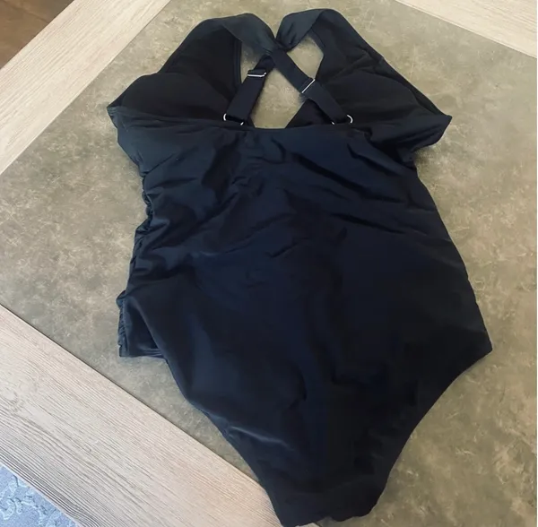 One Piece Daci Womens Front Cross Plus Size Swimsuits Tummy Control Keyhole - Image 6