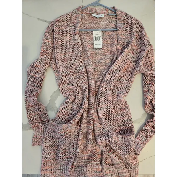 NWT Hooked Up Size XS Women's Rainbow Long Sleeve Duster Cardigan Sweater - Image 6