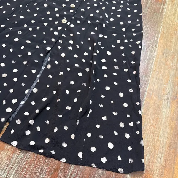 Wilfred Black and Off White Polka Dot Maxi Skirt Size 8 - Image 4