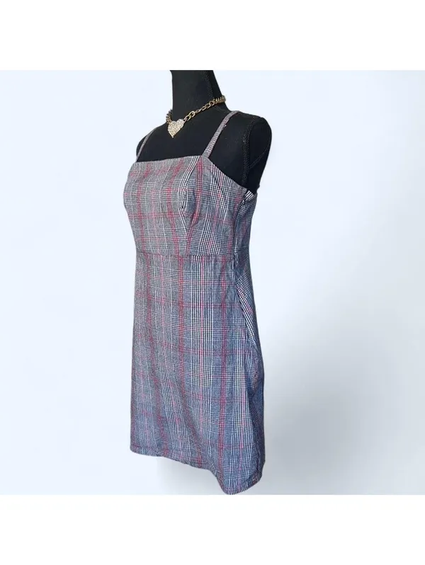 Hollister Y2K coquette preppy dark academia plaid mini dress size medium 🤎 - Image 5