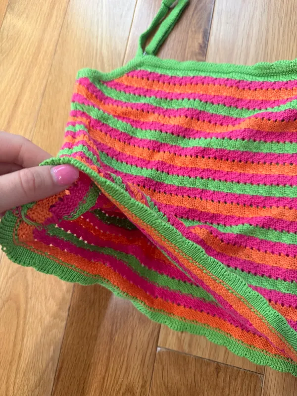 Pink Lily Bright Color Stripe Knit Tank - Image 3