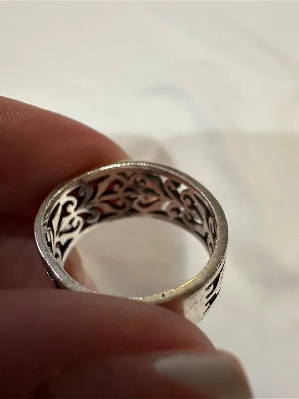 James Avery “Adorned Open Scoll”Sterling Silver Band Ring- Retired -bent-Size 7 - Image 4
