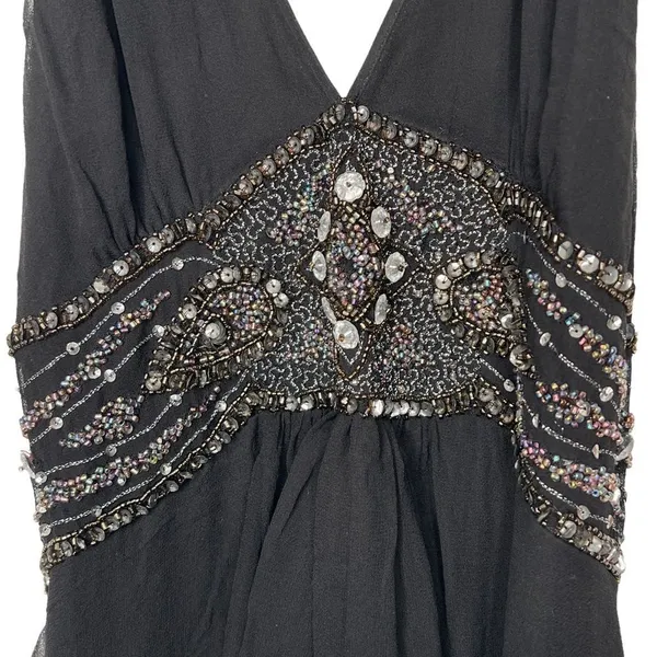 Adrianna Papell Black‎ Silk Dress - Image 8