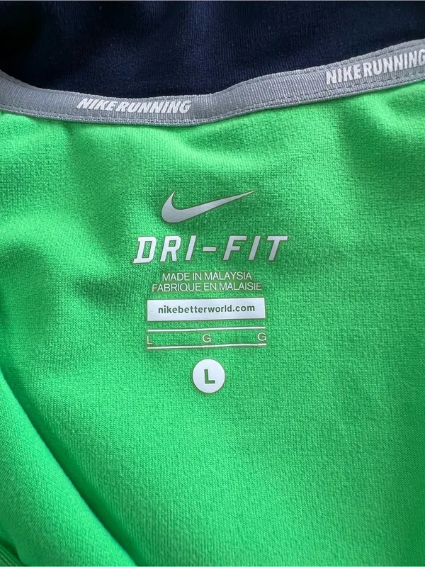 Nike Running Dri-FIT Neon Green Quarter Zip Pullover Women’s Large - Image 9