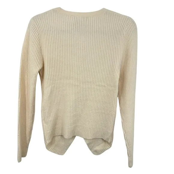 Sincerely Jules Cream Ribbed Ladylike Quiet Luxury Button Front Cardigan‎ - Image 6