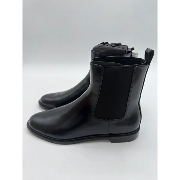 Mango Elegant Black Polished Bovine Leather Everyday Ankle Chelsea Boots 8.5 - Image 8