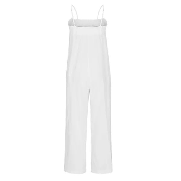 Walmart Summer Solid Casual White Camis Sleeveless Suspender Jumpsuit - Image 3