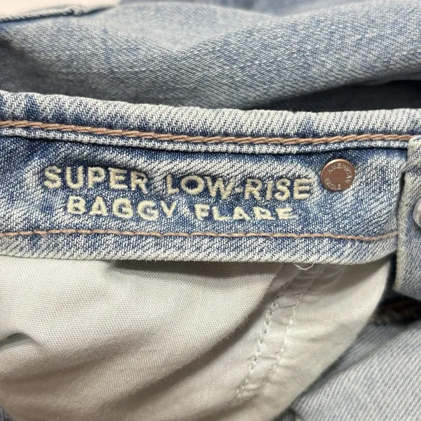 American Eagle Low Rise Baggy Wide Leg Jeans Womens 6 Distressed Y2K StreetWear - Image 8