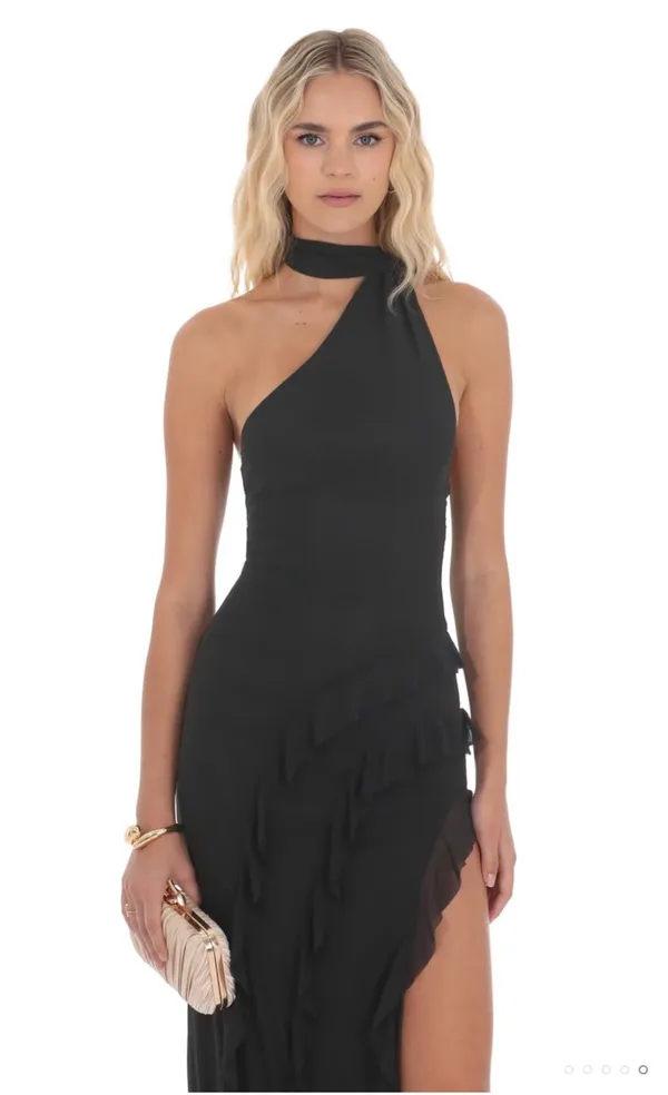 Lucy in the Sky Dress Black Maxi - Image 4