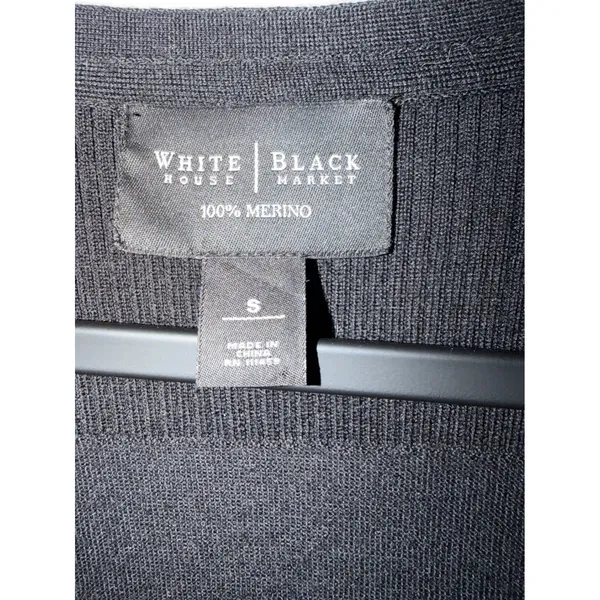 White House Black Market Cardigan Womens Small 100% Merino Wool Long V-Neck - Image 7