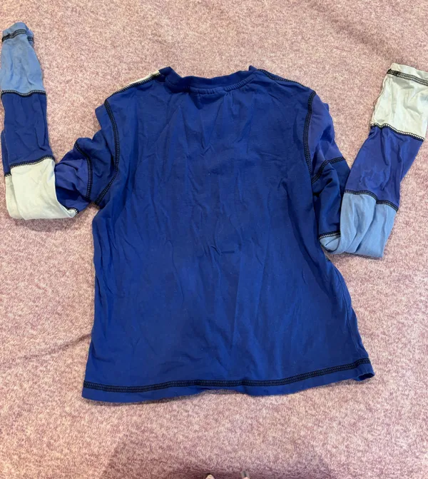 Ragged Priest Blue Patchwork Longsleeve - Image 3