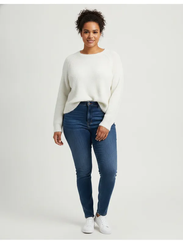 Old Navy Cream Open Knit Scalloped Hem Crewneck Sweater 2X - Image 4