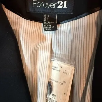 Forever 21 Black Career Blazer Jacket Size M - Image 3